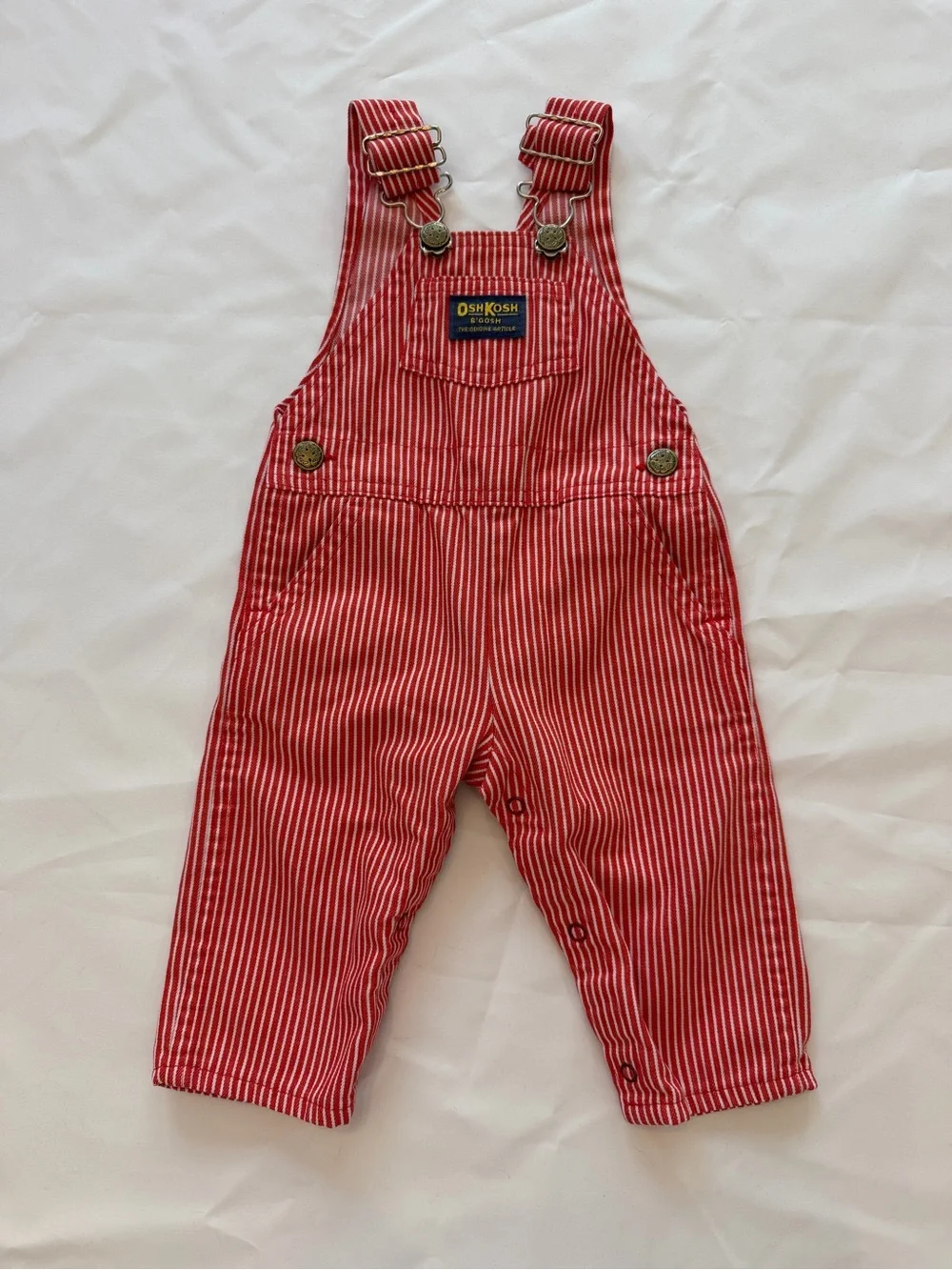 Vintage OshKosh Red Striped Kids Overalls